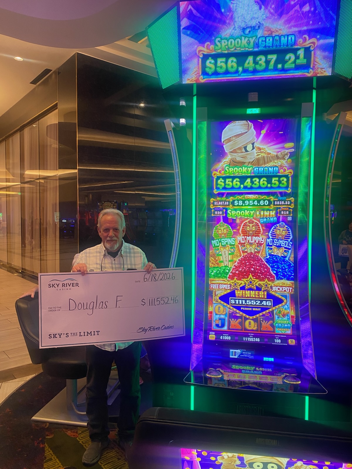 Rio Vista Resident Wins $111,552 Jackpot On Spooky Link Grand Slot Game At Sky River Casino
